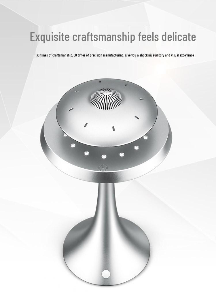 Магнитная левитирующая UFO-колонка Anxing Gou: Семицветные огни, Беспроводной Bluetooth, Многофункциональная умная летающая тарелка-колонка, Подарок.