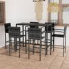 Day and Night - Day and Night Garden Table and High Stools 3 Pieces Gray Synthetic Rattan