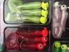Набор рыболовных приманок Jig Lead Head Hooks Soft Worm Grub Single Tail Bait 17 шт.