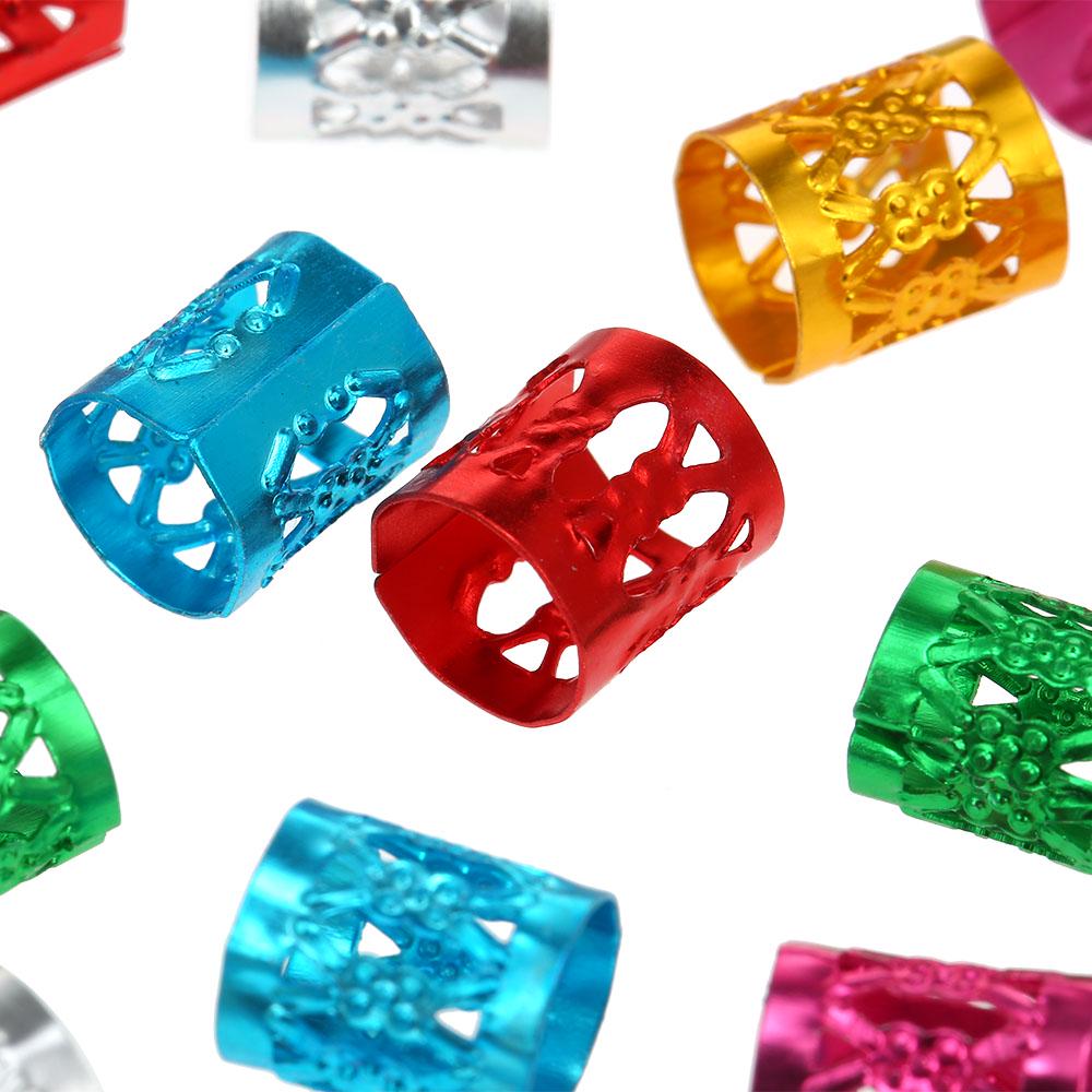 100 шт. Аксессуары для дредлоков Кольца-манжеты для волос Металлические бусины для плетения волос Алюминиевые украшения для волос Украшение для волос