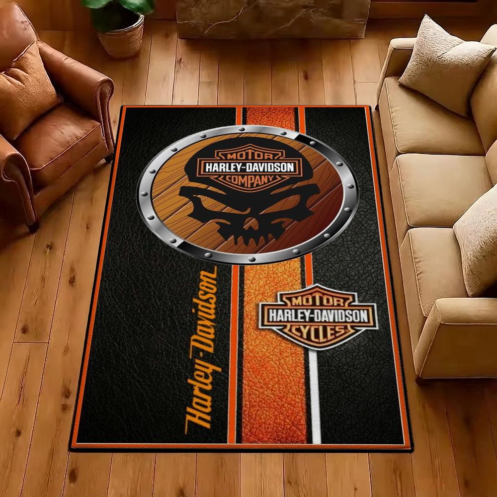 Harley Davidson Biker Flames Carpet Home Decor Doormat Art Room Christmas Gifts