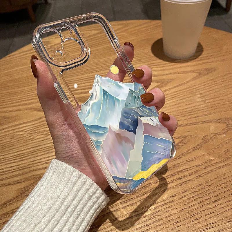 Подходит для iPhone17Pro премиальный цвет горного космоса чехол для телефона Apple 16 прозрачный 15/14 нишевый X поколение