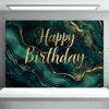 Emerald green and gold glitter birthday Happy background - Universal multi-functional polyester background birthday party
