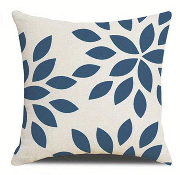Navy blue and white geometric patterned pillowcases suitable for living room and bedroom decor pillow insert not included