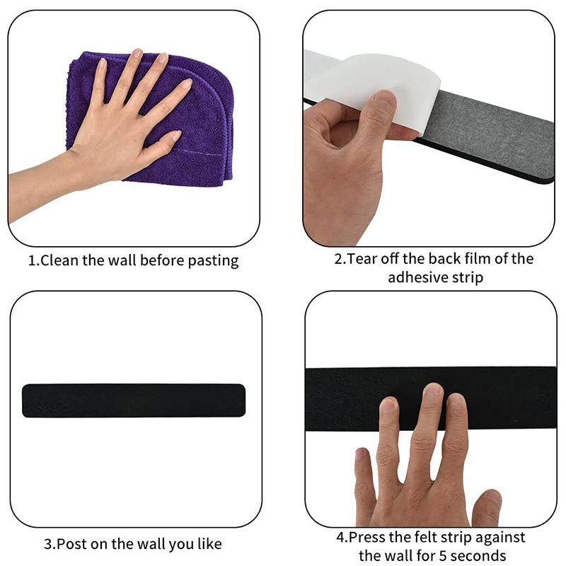 Display Cork Pictures Notice Tack Self Memo Bulletin Pin Message Strip Board Felt Wall Strips