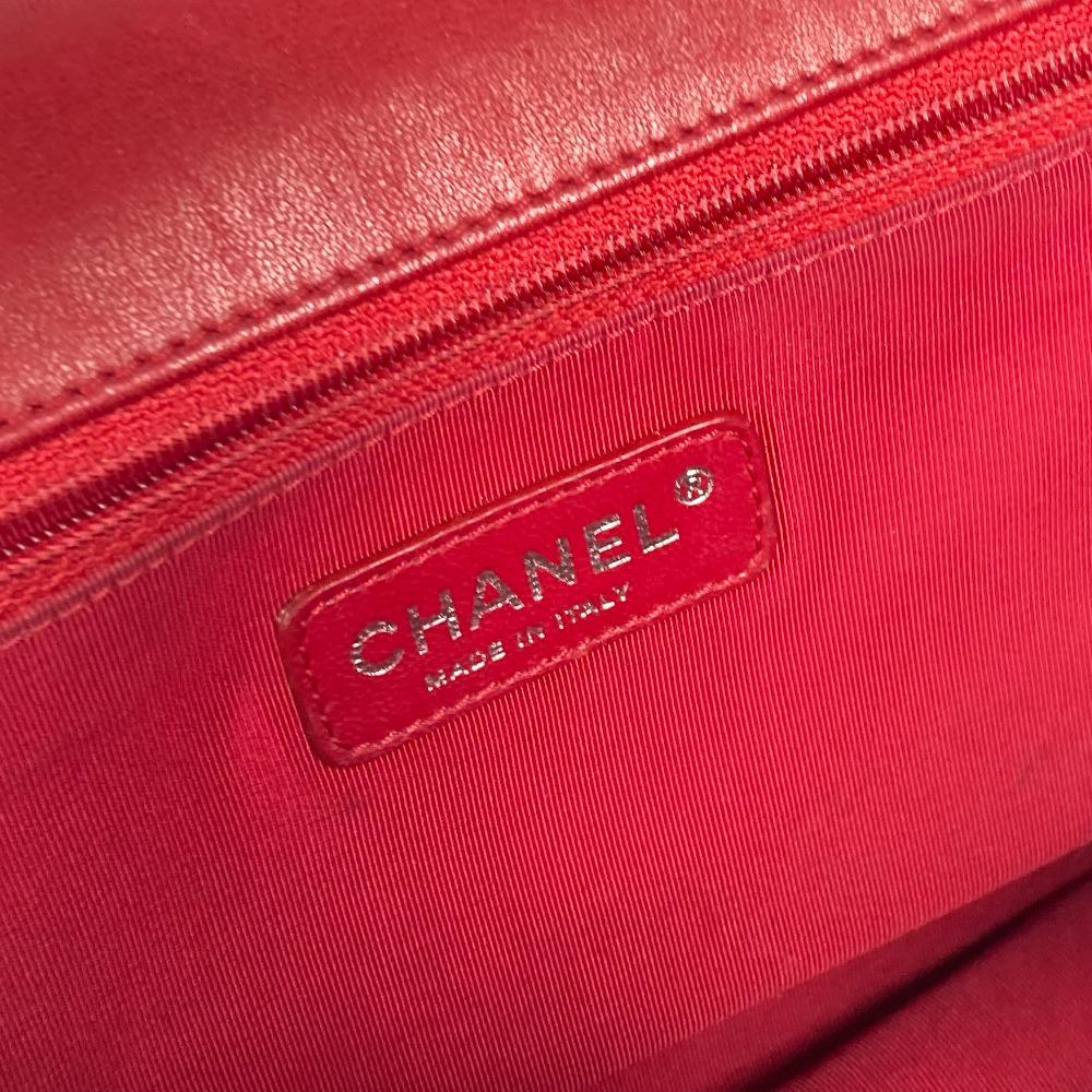 CHANEL CC Mark Lipstick Double Chain Crossbody Flap Bag Shoulder Bag Red/pink