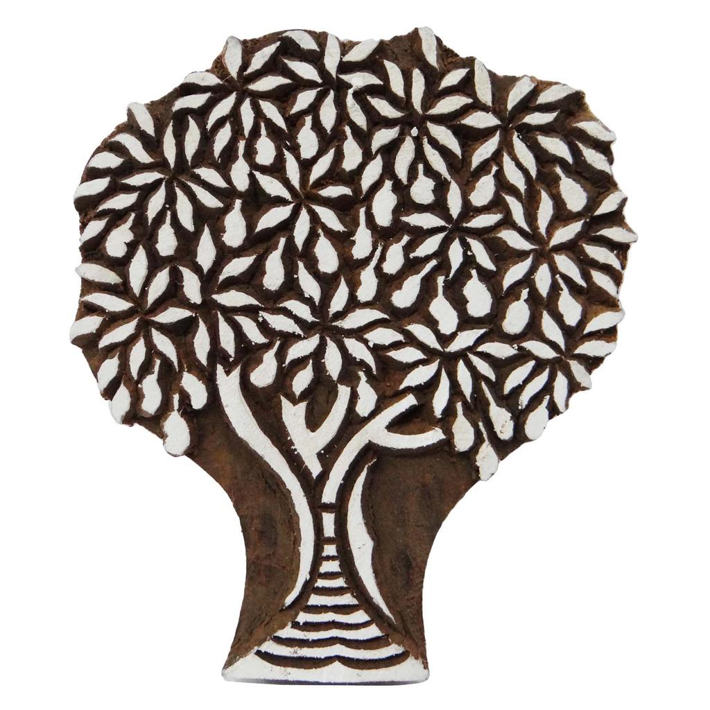 IBA Indianbeautifulart Tree Design Printing Block Traditional Collectible Wooden Hand Carved