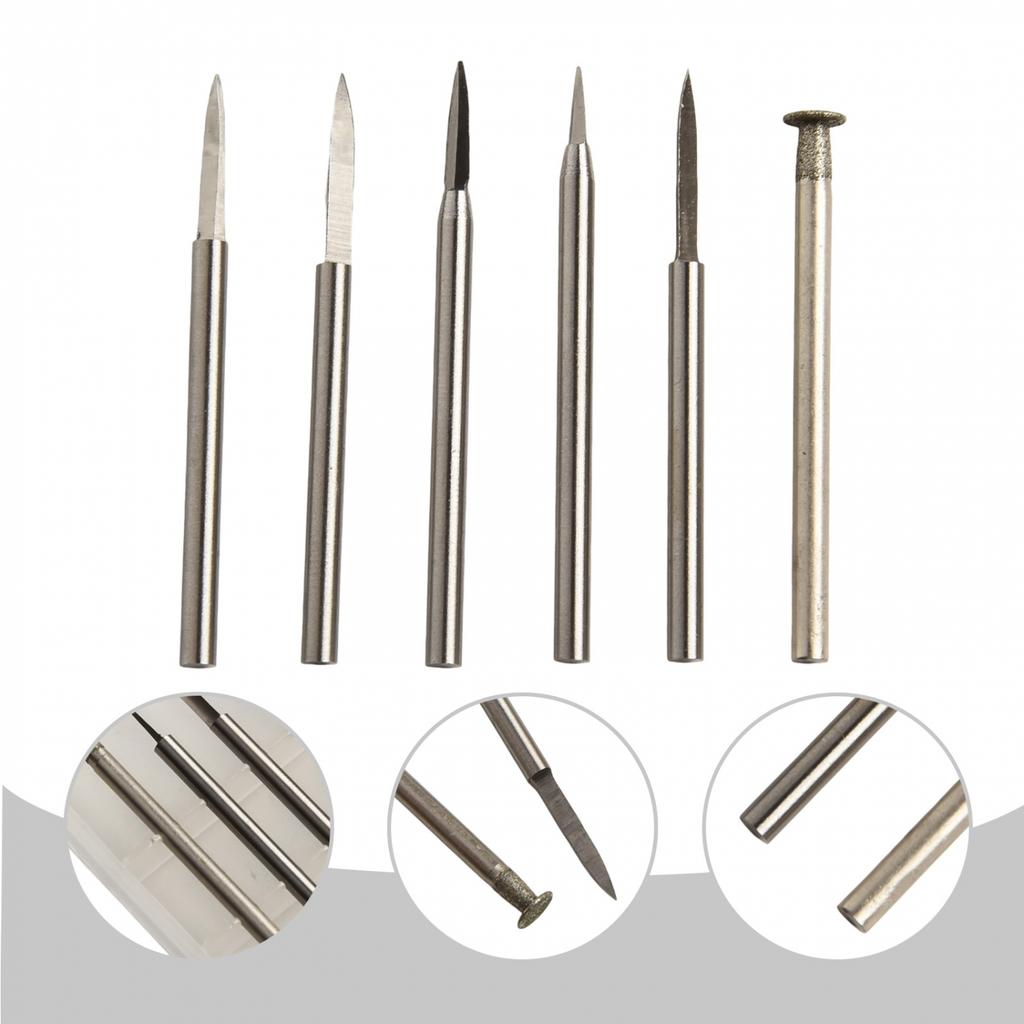 Полный набор из 6 штук сверл для резьбы по дереву, совместимый с роторным инструментом