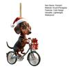 Dachshund Christmas Pendant Acrylic Dog Ornament for Christmas Tree Cute Biker Dachshund Design Festive Home Decorations Gift for Dog Lovers