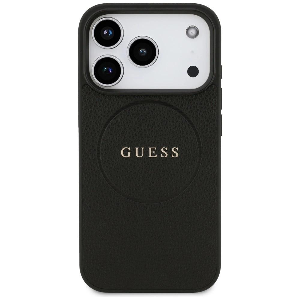 Etui Guess Grained Ring MagSafe do iPhone 17 Pro - czarne