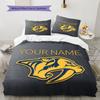 Custom Name,Nashville Predators Pattern Bedding Home Decoration Birthday Gift ( 1 duvet cover + 2 pillowcase, without core),fan merchandise.