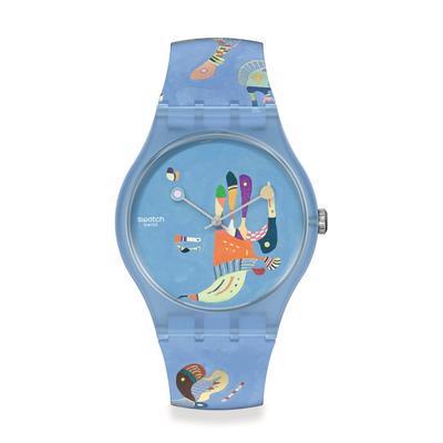 Swatch BLUE SKY, BY VASSILY KANDINSKY New Gent SUOZ342 Наручные часы, Синие