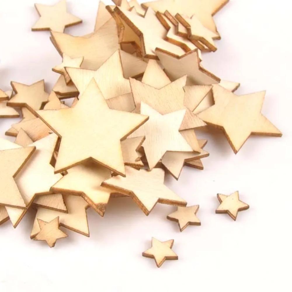 50/100pcs Flower Pattern Wooden Charms Pendant Home Decor Arts DIY Crafts