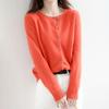 Women Sweater Fashionable Crew Neck Button Closure Cardigan Soft Comfortable Knitted Sweater for Daily Wear