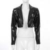 Женские куртки из искусственной кожи с длинными рукавами, облегающие вечерние пальто, женская модная кожаная куртка, танцевальный костюм