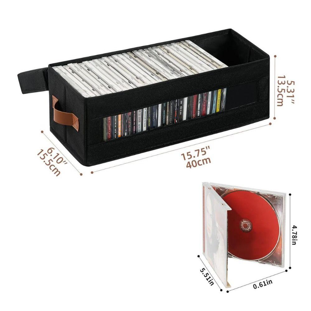 Visible Window Stackable CD Case with Handles CD Holder Premium CD Storage Box Audio Collection