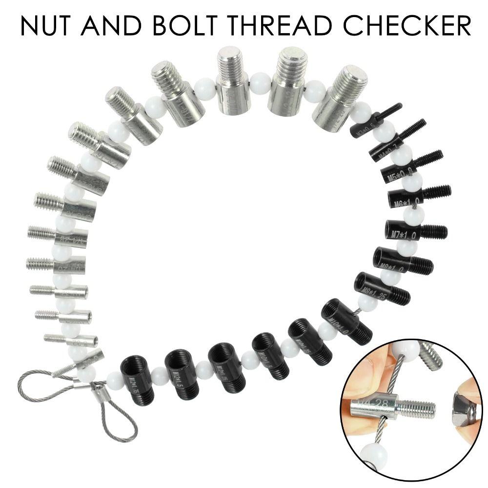Inch and Metric Size Nut and Bolt Thread Checker Set Thread Measuring Tools  Bolt Nut Screw Thread