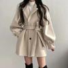 Autumn Winter Elegant Coat Women Casual Warm Mid Length Jacket Women's Woolen Jacket