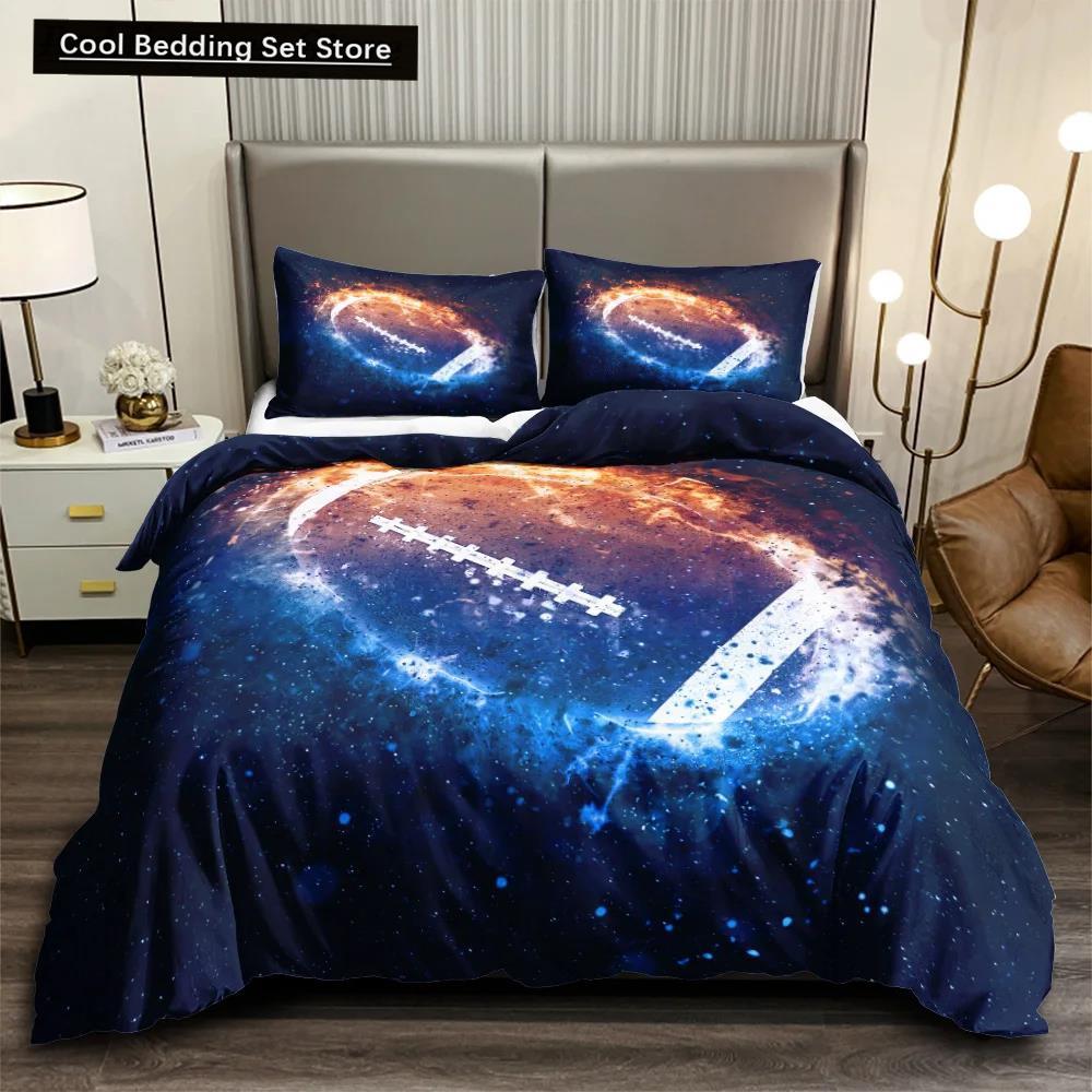 Футбольный комплект постельного белья 3D спортивный футбольный комплект постельного белья наволочка для мальчиков подростков двойной размер Queen King Size полиэстеровый чехол Qulit