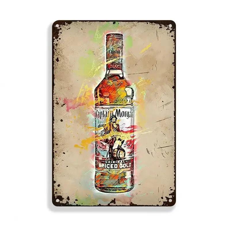 Винтажный ромовый бренд, металлическая жестяная вывеска, булавка для девушки, плакат, металлические вывески, мужская пещера, домашний гараж, металлическая доска, украшение на стену, жестяная вывеска, декор