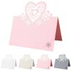 Table Name Place Cards Love Hearts Shaped Wedding Party Pearlescent Laser Cut Paper Decoration Supplies