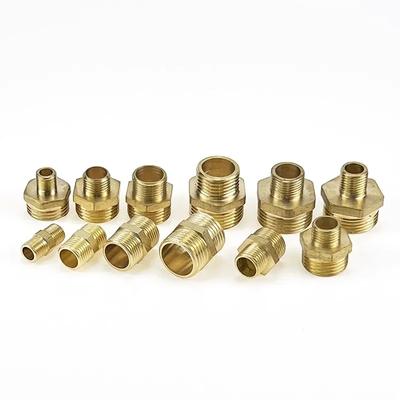 10 шт. 1/8", 1/4", 3/8", 1/2", наружная и внутренняя резьба, шестигранная втулка, латунные трубные соединители, латунный соединительный адаптер, резьбовой фитинг