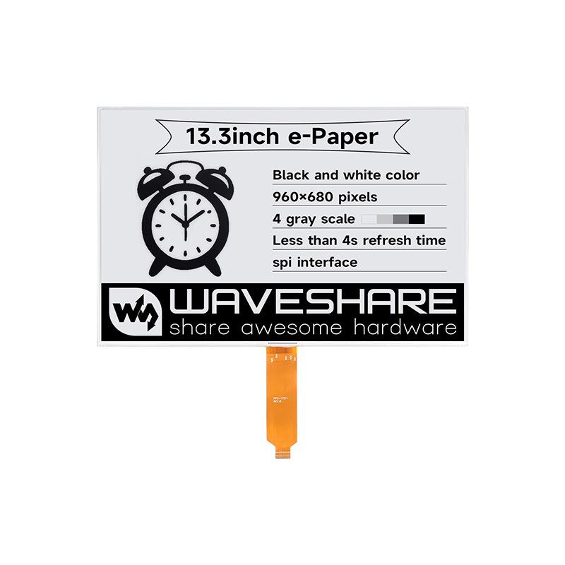 Weixue 13.3" e-Paper Display, 960x680, SPI Interface, Optional Module.
