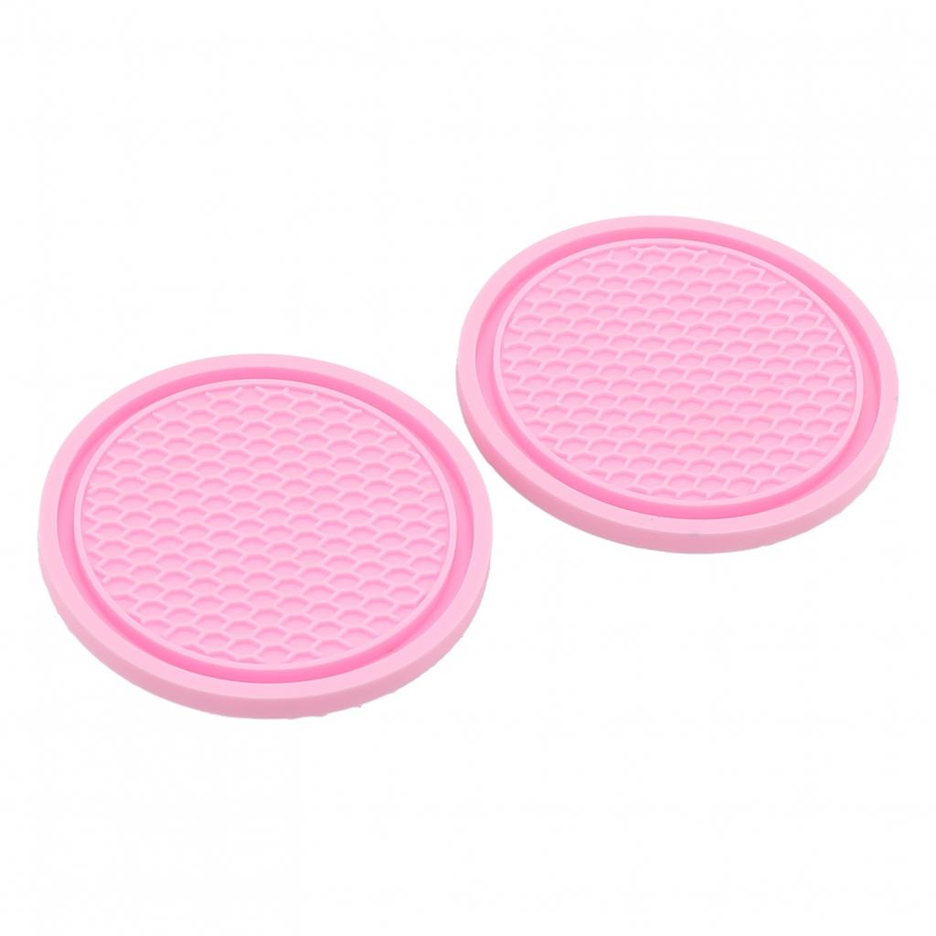 Мягкий коврик для чашки с клеем, противоскользящая портативная подставка для 2 шт. автомобильных подстаканников