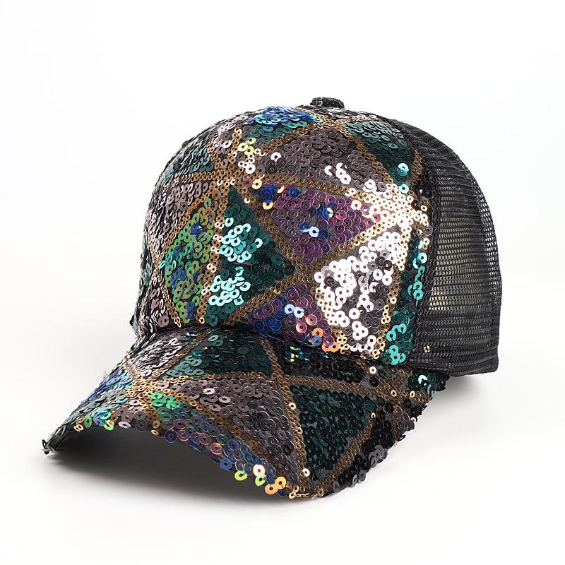 Women's Sequin Mesh Sun Protection Cap - Korean Style Outdoor Breathable Baseball Hat