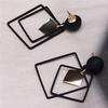 Fashion Korean Metal Drop Earrings Women's Multi Geometry Square Presentation Earrings Gifts Jewelry