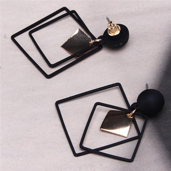 Fashion Korean Metal Drop Earrings Women's Multi Geometry Square Presentation Earrings Gifts Jewelry