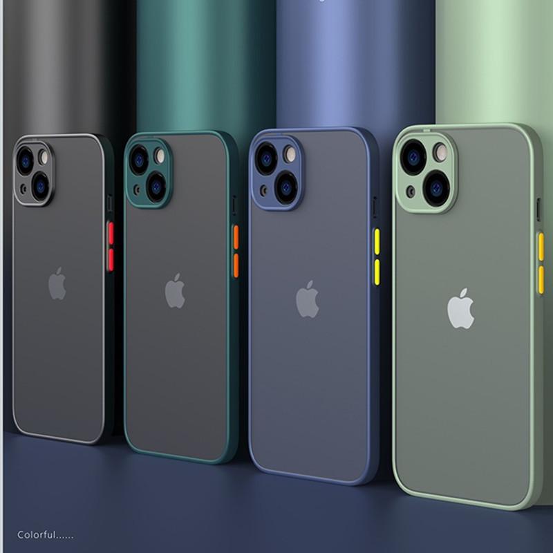 Полупрозрачный матовый чехол для iPhone 17 16 15 14 13 12 11 Pro Max X XR Xs SE 2022 2020 7 8 Plus 6 6s 13 Mini Чехол-накладка Броня Бампер Ударопрочный