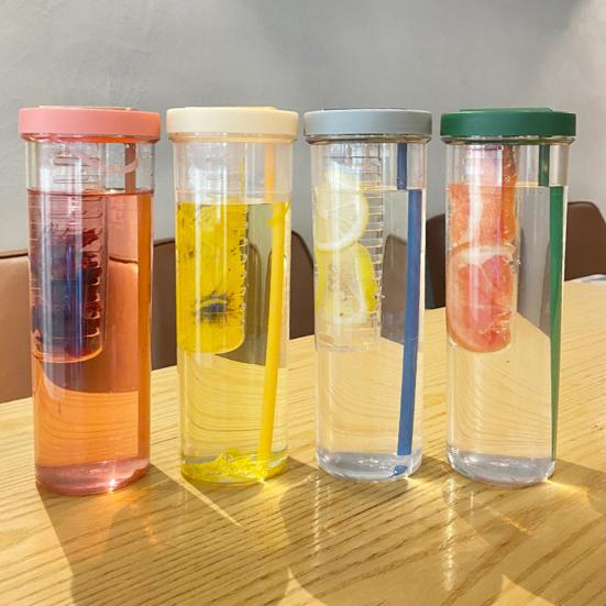 Стакан с соломинкой 700 мл со складной соломинкой, встроенным фильтром, отсеком для чая, легко