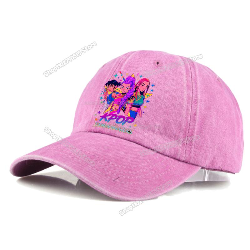 Perfect KPop Demon Hunters Retro Washed Baseball Caps for Women Girl Snapback Sunhats Outdoor Travel Sunshade Peak Cap Hip Hop Dad Hat