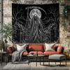 Grim Reaper Gothic Tapestry Skeleton Death Wall Hanging Occult Dark Academia Room Decor