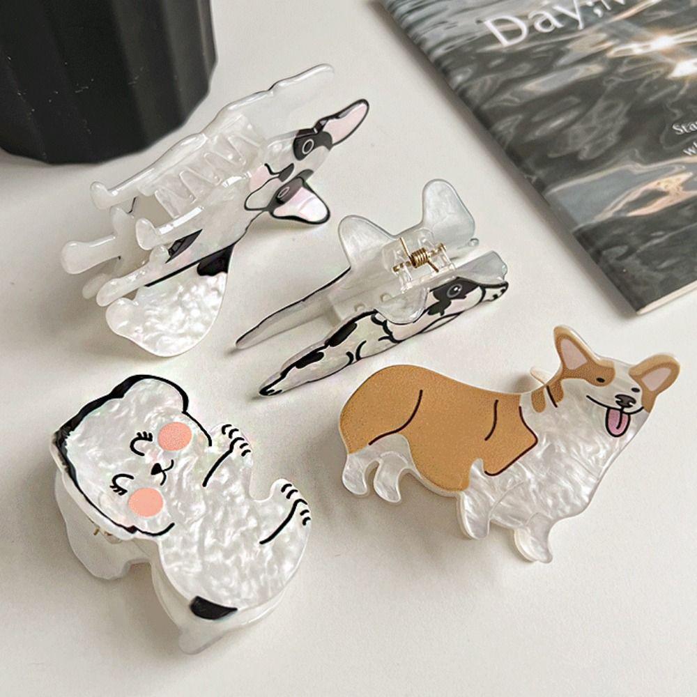 Cartoon Animal Dog Hair Claw Bulldog Puppy Hair Clip Personalized   Girl