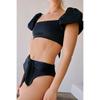 New bikini women's bubble sleeves split straps swimsuit European and American swimwear popular bikini