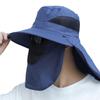 Men Fisherman Hat with Face And Neck Cover Large Brim Hollow Mesh Anti-UV Sunscreen Full Cover Great Breathability Outdoor Fishi