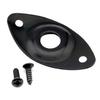 Musiclily Pro Concave Cat's Eye Steel Jack Plate for Curved Dent Electric Guitar/Bass, Black