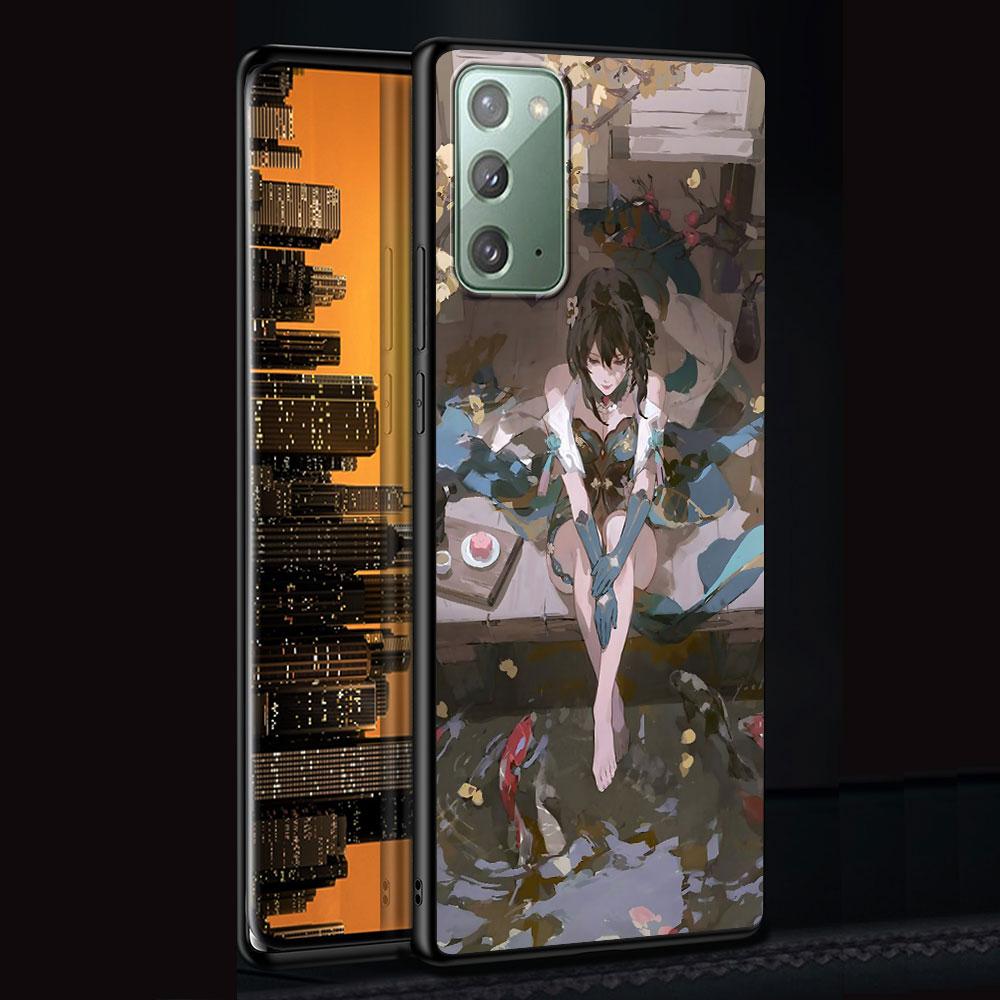 Чехол Ruan Mei Honkai Star Rail для Samsung Galaxy Note 10 Plus 20 Ultra 9 8 TPU Phone Cover Note 10 Lite Black Soft Shell Funda