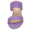Allegra K Women's Open-Toe Slide Sandals with Block Heels, Purple, Size 24.5cm