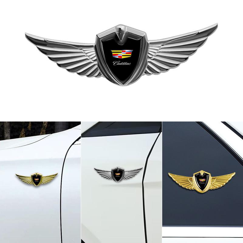Car Styling 3D Chrome Metal Corporation Emblem Car Body Wings Stickers Accessories For Cadillac XT5 XT6 ATS XTS SRX XT4 CT5 CT6 AIX1