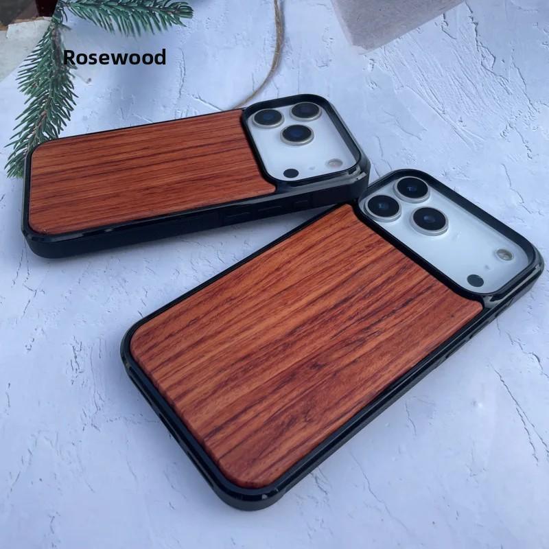 Высококачественный деревянный чехол для телефона для IPhone 17 Pro Max 17 Air 16 Pro 15 14 13 12 11 Грецкий орех Мягкий край Всесторонний защитный чехол