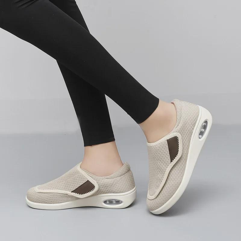 Женские кроссовки на липучке с сеткой для ходьбы - Дышащие, Мягкая подошва, Повседневный комфорт для весны и осени