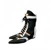 Boots Lace-up Sports Style Boxing Boots Spice Girls Pointed Martin Boots Wedge Heel Retro Color Matching Short Boots Women