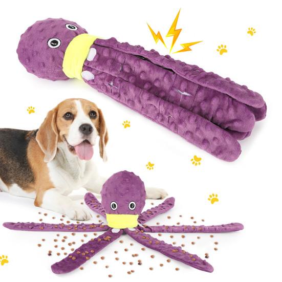 Большая пищащая игрушка для собак «Осьминог», интерактивная мягкая игрушка «Осьминог», неразрушимая игрушка для жевания и перетягивания каната в виде щенка для маленьких, средних и больших собак