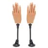 1 Pair Nail Training Practice Hand with 2Pcs Suction Stand Nail Tips for Tattoo Ring Display