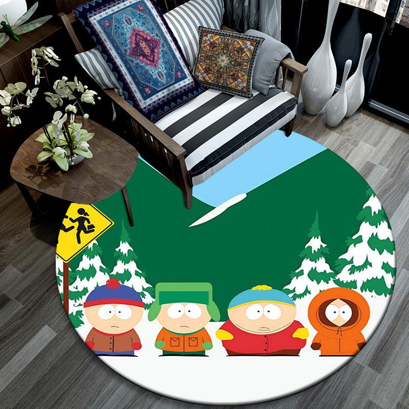 South Park pattern round rug,Carpet Rug for Living Room Bedroom Playroom ,Non-slip Floor Mat,Holiday Gifts and Birthday Gifts.