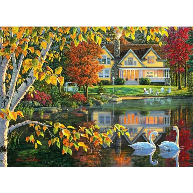 5D алмазная живопись «Дом», вышивка крестиком, квадратная/круглая Алмазная вышивка, садовые стразы, художественная ручная работа, наборы картин из бисера, домашний декор