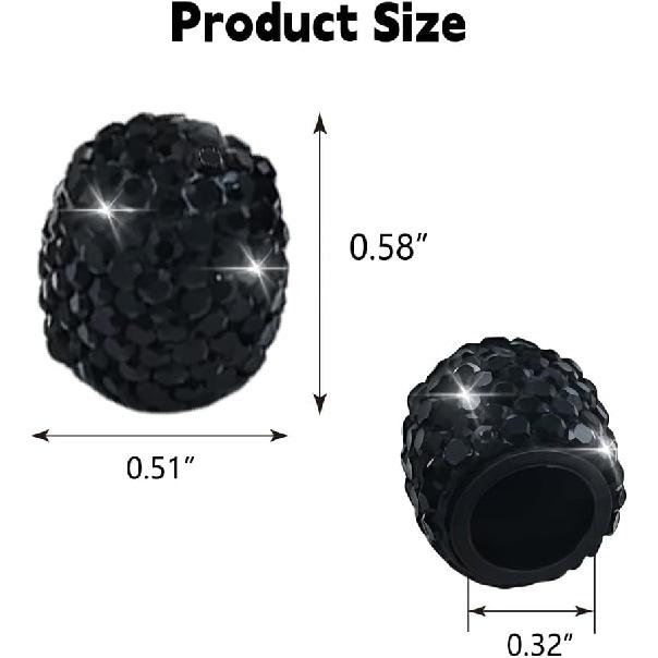4PCS Rhinestone Tire Valve Caps, Tire Valve Caps, Car Accessories for Women, Anti-Corrosion, Shiny Decoration, AC-6-112 Suitable for All Kinds of